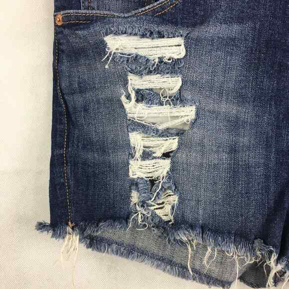 Express Shorts Womens Sz 6 Blue Jean Distressed Ripped Cut Off Denim - Picture 9 of 12